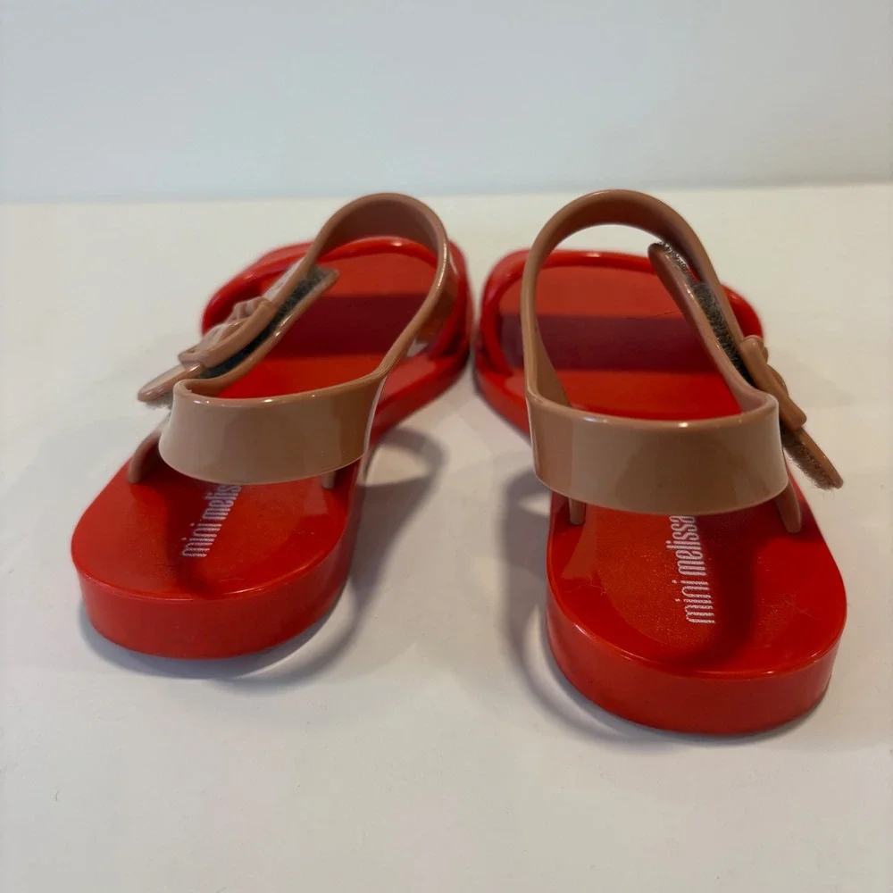 Mini Melissa Red Tan Jelly Sandals Toddler Girls Size 11 US 07GR23BR Brazil